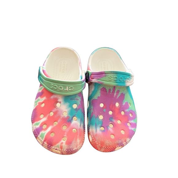 CROCS tye dye Rainbow clogs size 10C - Picture 4 of 7